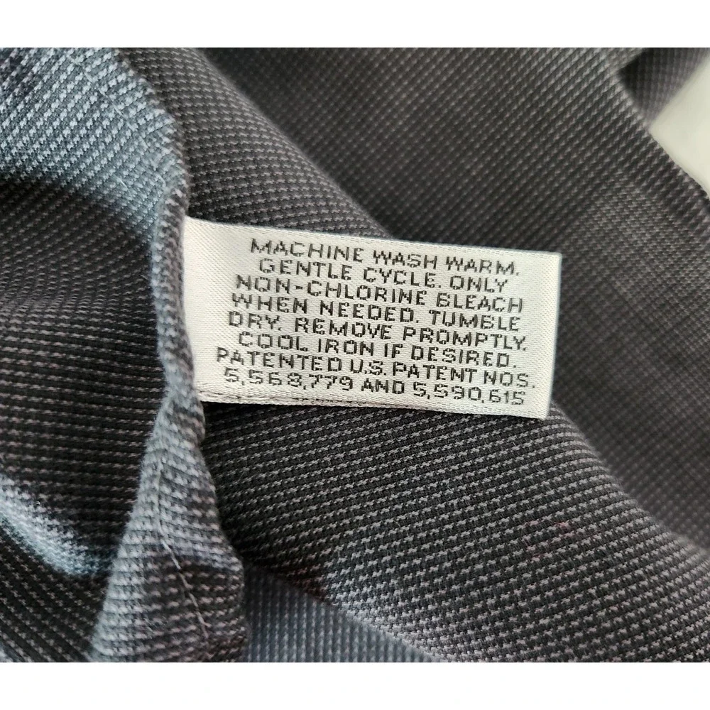 Geoffrey Beene Men's 34/35 15.5 Wrinkle-Free Slim Fit Gray Long Sleeve Dress EUC